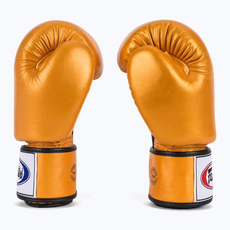 Boxerské rukavice Fairtex Deluxe Tight-Fit gold 4