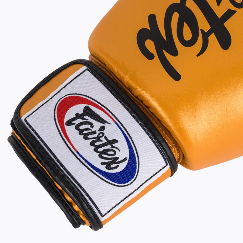 Boxerské rukavice Fairtex Deluxe Tight-Fit gold 6