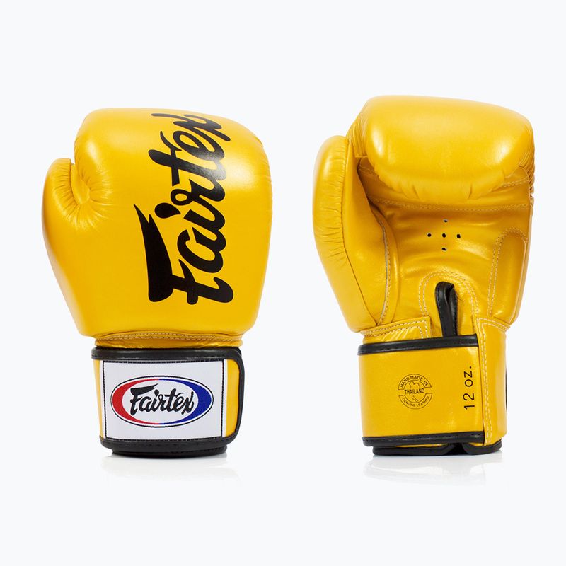 Boxerské rukavice Fairtex Deluxe Tight-Fit gold