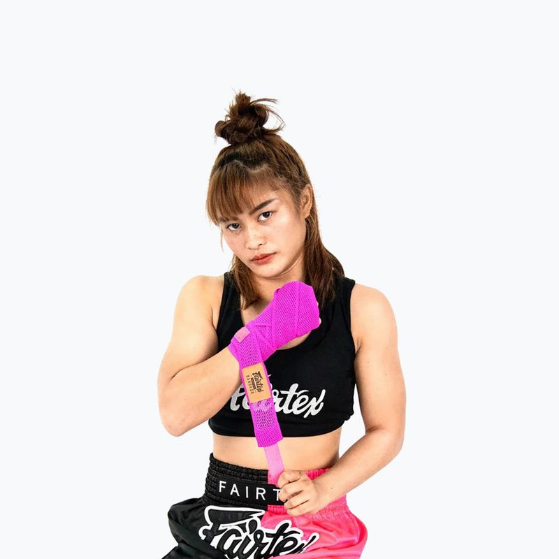 Boxerské bandáže  Fairtex Elastic Handwraps 455 cm pink 3