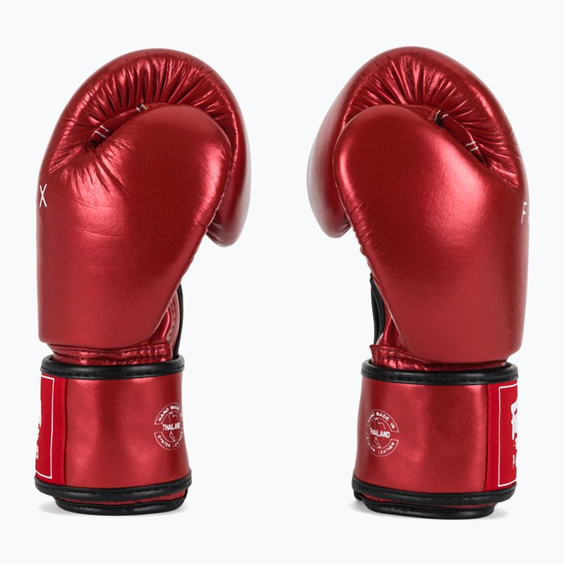 Boxerské rukavice Fairtex Metallic red 4