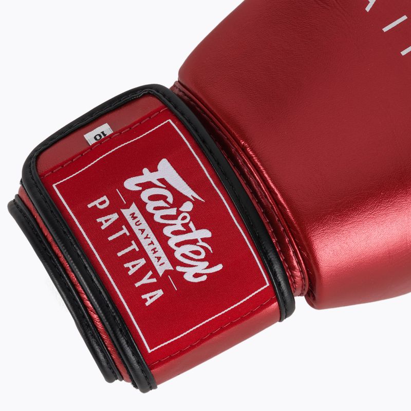 Boxerské rukavice Fairtex Metallic red 6