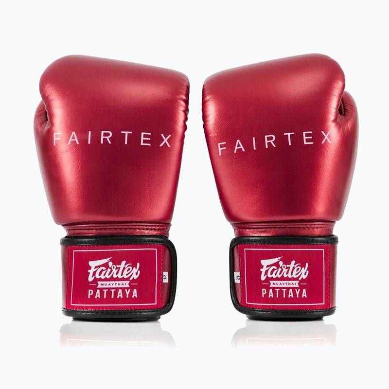 Boxerské rukavice Fairtex Metallic red 2
