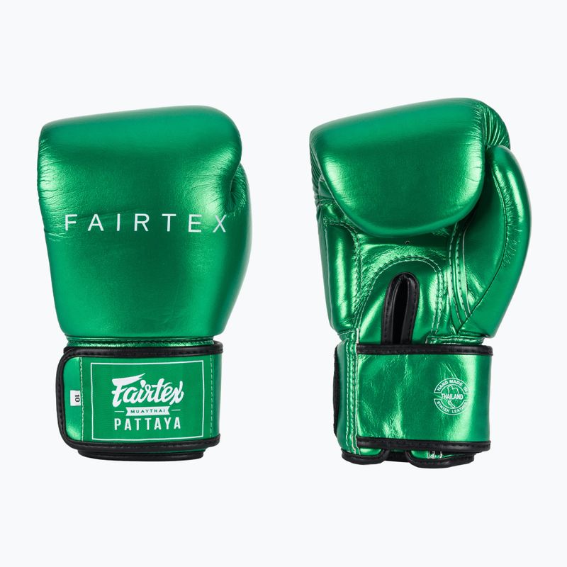 Boxerské rukavice Fairtex Metallic green