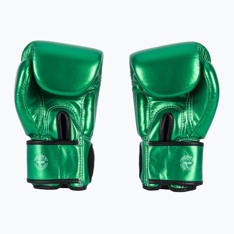 Boxerské rukavice Fairtex Metallic green 3