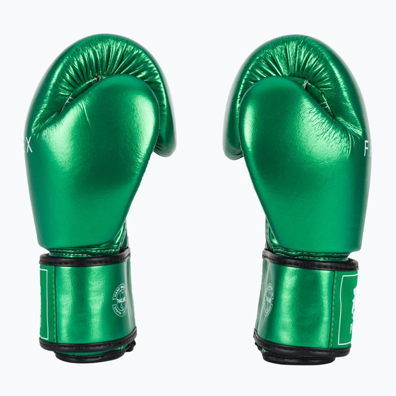 Boxerské rukavice Fairtex Metallic green 4