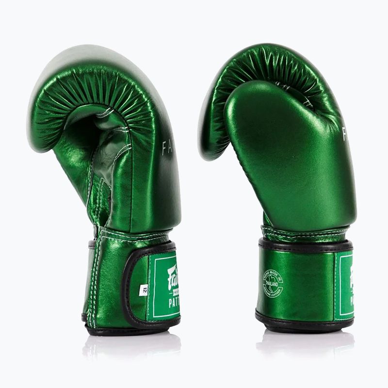 Boxerské rukavice Fairtex Metallic green 3