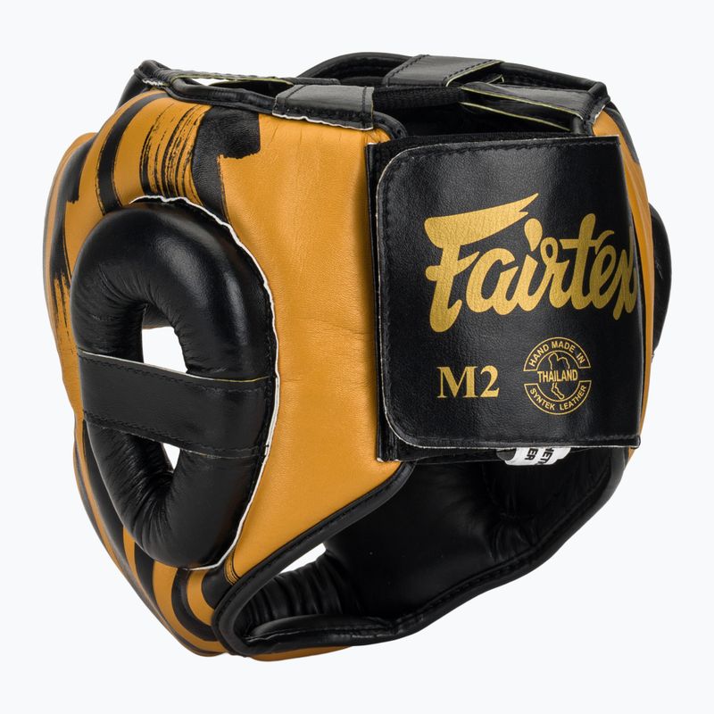 Boxerská helma  Fairtex Microfiber Headguard gold 3