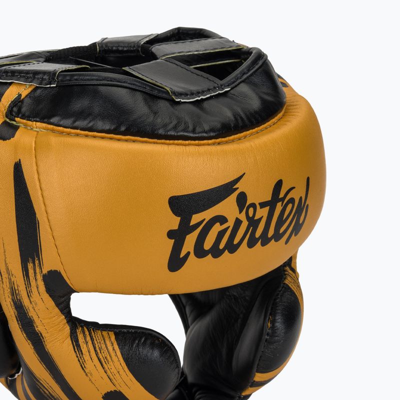 Boxerská helma  Fairtex Microfiber Headguard gold 4