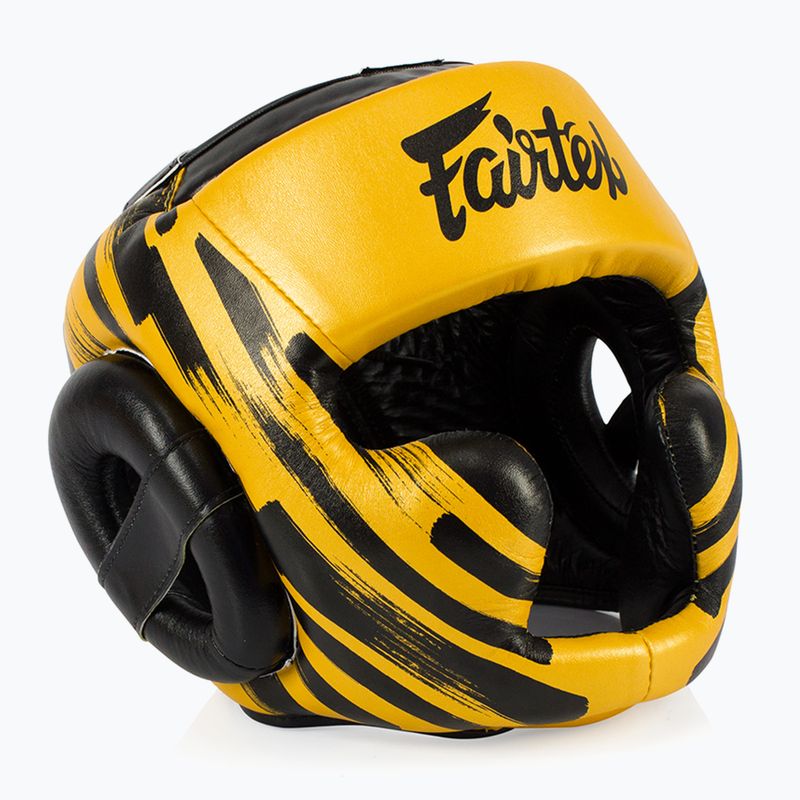 Boxerská helma  Fairtex Microfiber Headguard gold 2