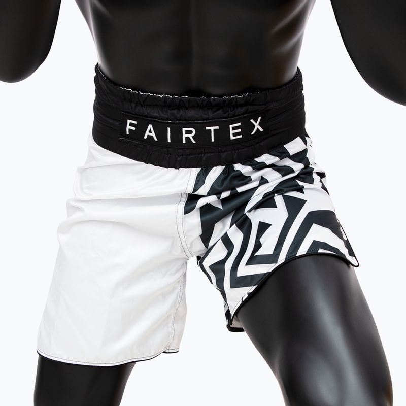 Boxerské šortky Fairtex Boxing BT2003 "Monochrome" white/black 3