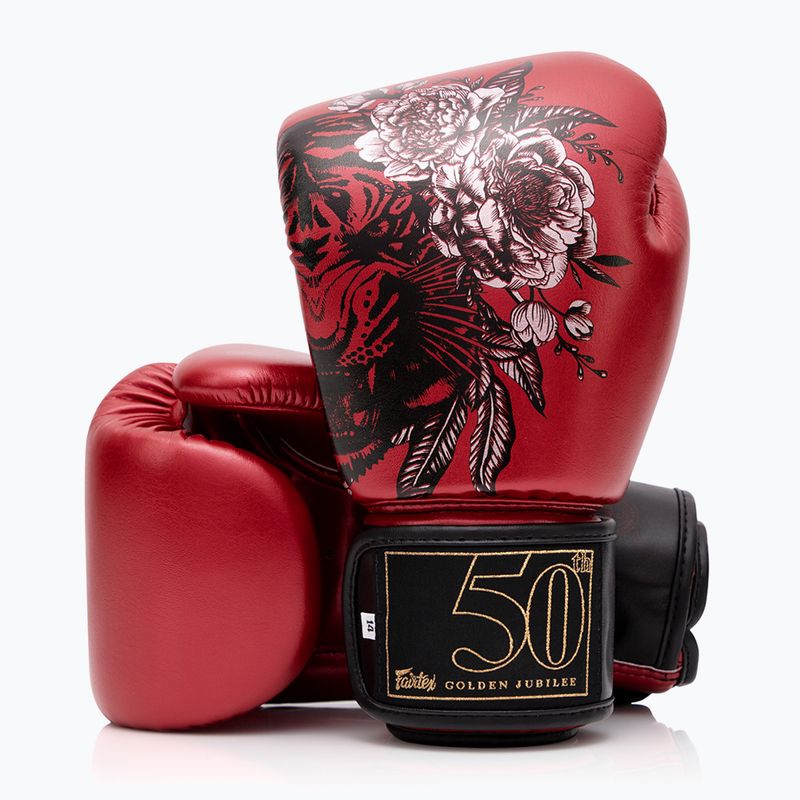Červené boxerské rukavice Fairtex Golden Jubilee 4
