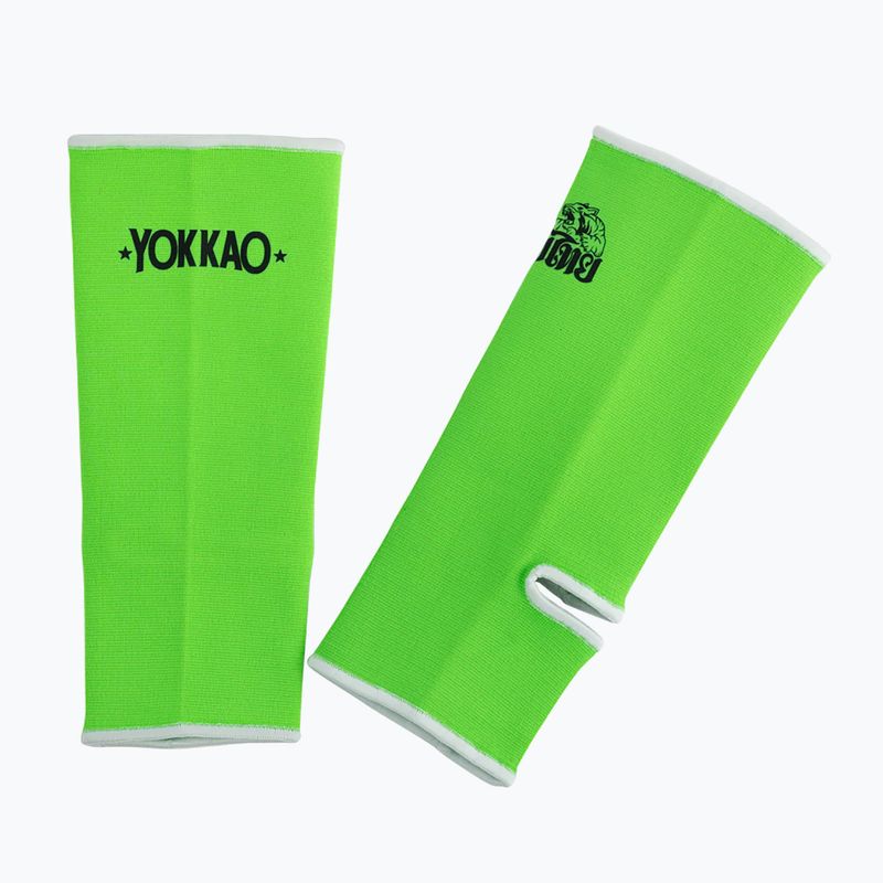 Pánské chrániče kotníků YOKKAO Muay Thai neon green