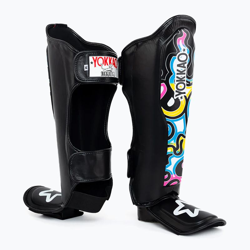 Chrániče holenních kostí a chodidel Yokkao Flames black 3