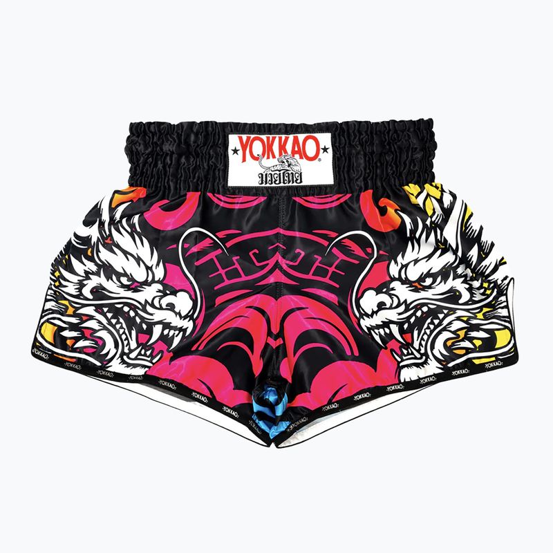 Pánské tréninkové šortky YOKKAO Dragon Muay Thai pink/blue 5