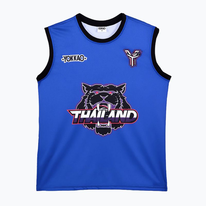 Pánské tréninkové tričko YOKKAO Tiger Workout Tank Top blue