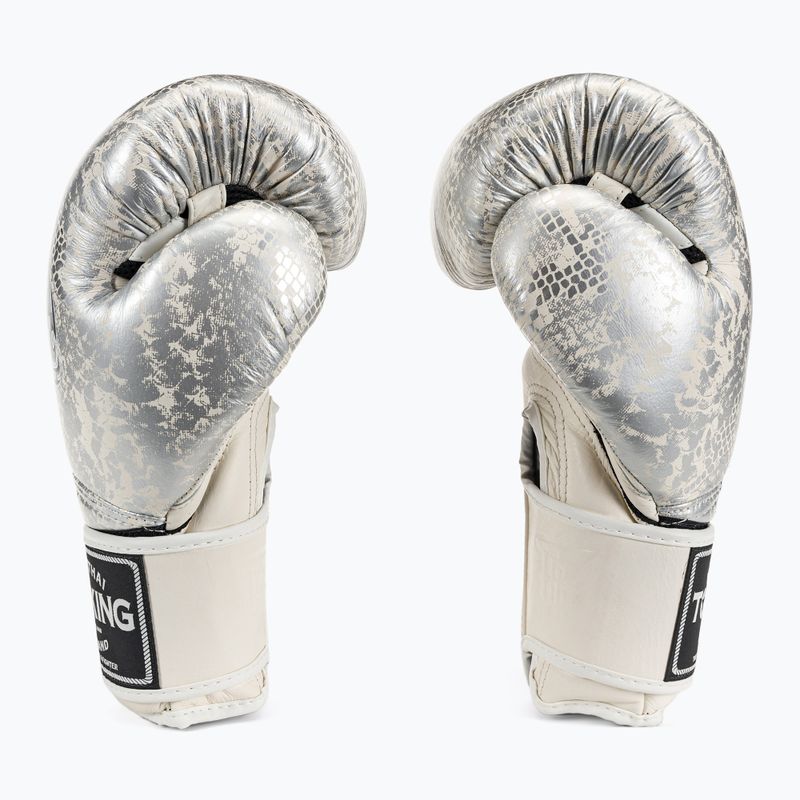 Boxerské rukavice Top King Muay Thai Super Star Snake white TKBGSS-02A-WH-SV-10 3