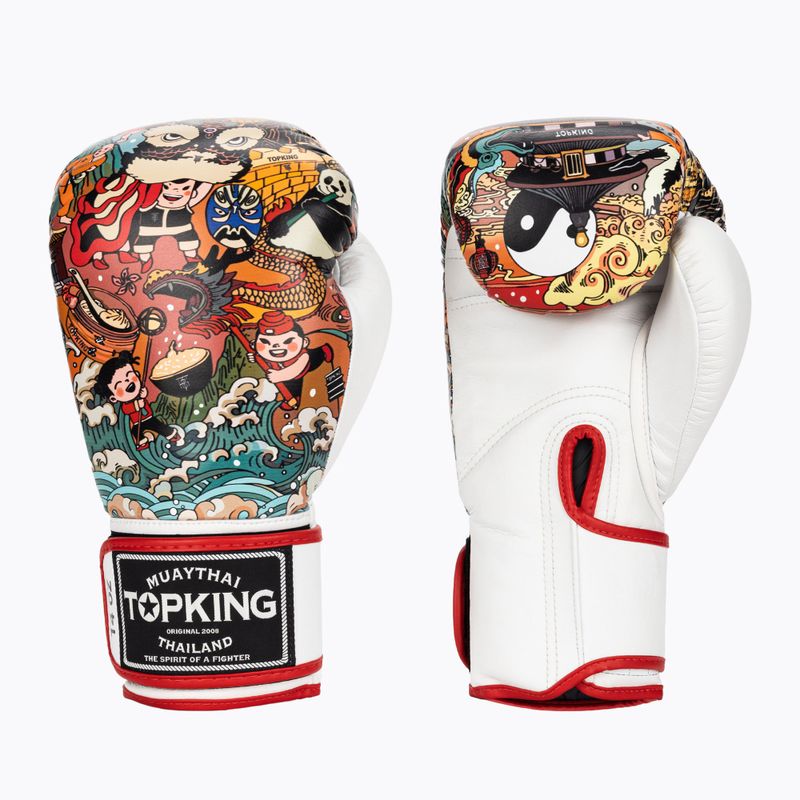 Boxerské rukavice Top King Boxing Culture white/red TKBGCT-SL-1C1