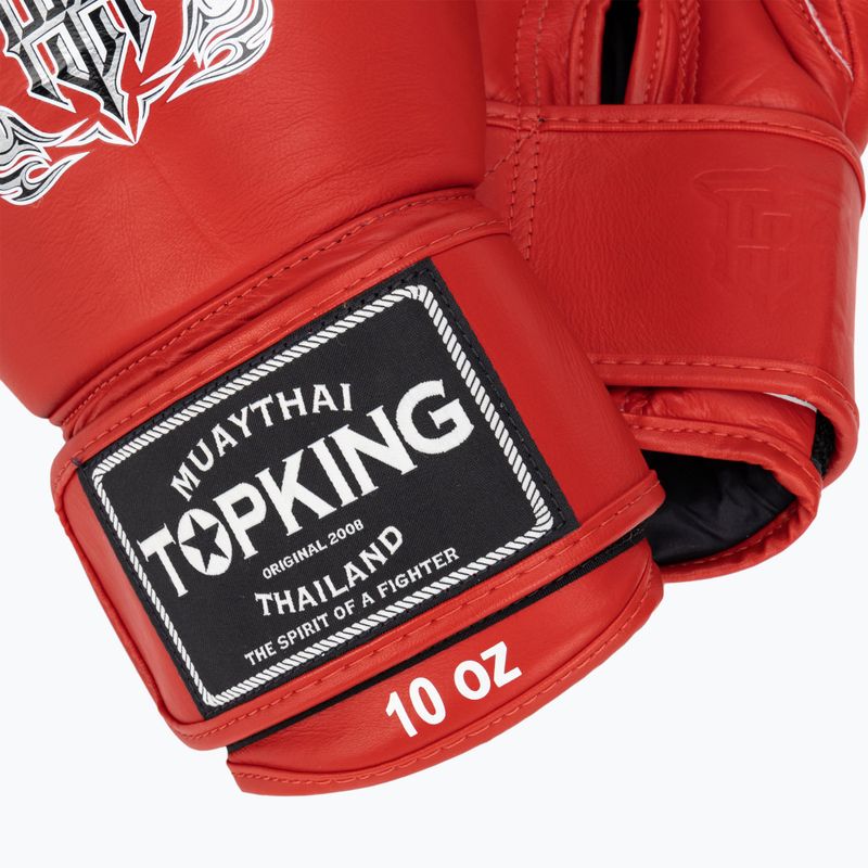Top King Muay Thai Ultimate červené boxerské rukavice 4