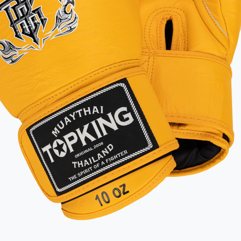 Top King Muay Thai Ultimate žluté boxerské rukavice 4