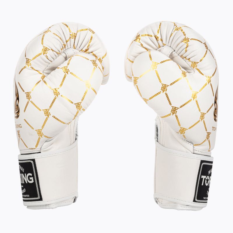 Boxerské rukavice Top King Boxing Chain bílé/zlaté 3
