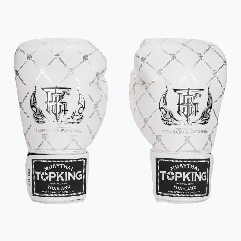 Boxerské rukavice Top King Boxing Chain bílé/stříbrné