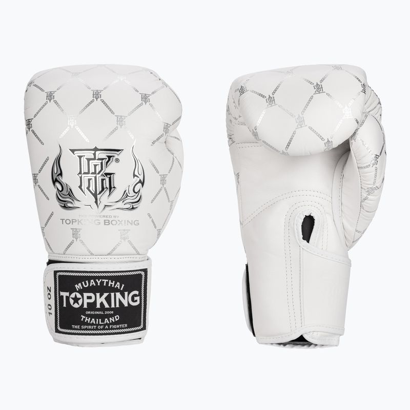 Boxerské rukavice Top King Boxing Chain bílé/stříbrné 3