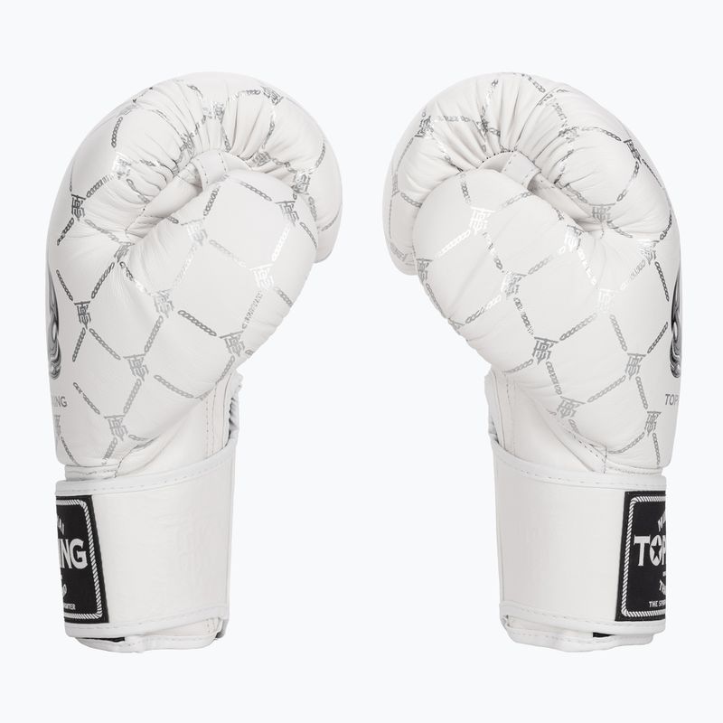 Boxerské rukavice Top King Boxing Chain bílé/stříbrné 4