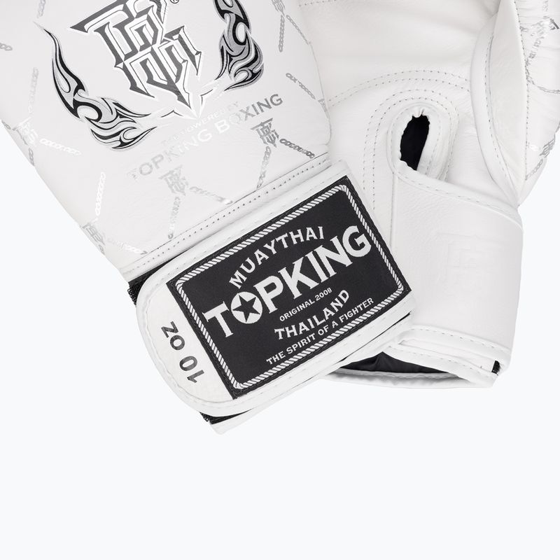 Boxerské rukavice Top King Boxing Chain bílé/stříbrné 5