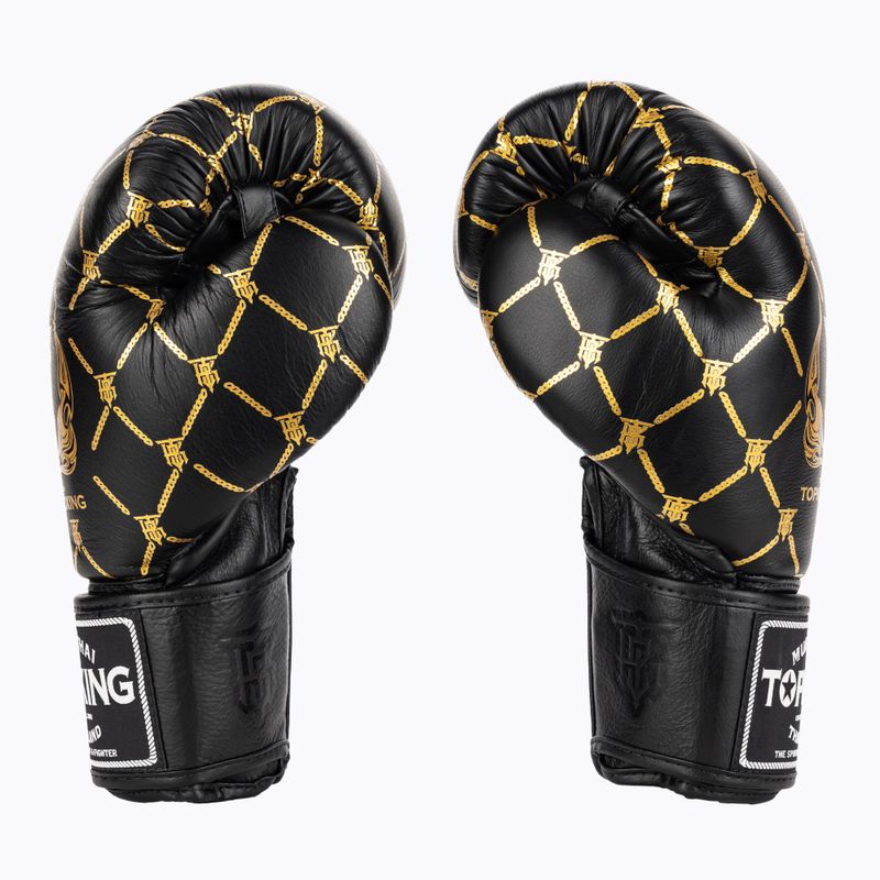 Top King Boxing Řetězové rukavice černá/zlatá 3