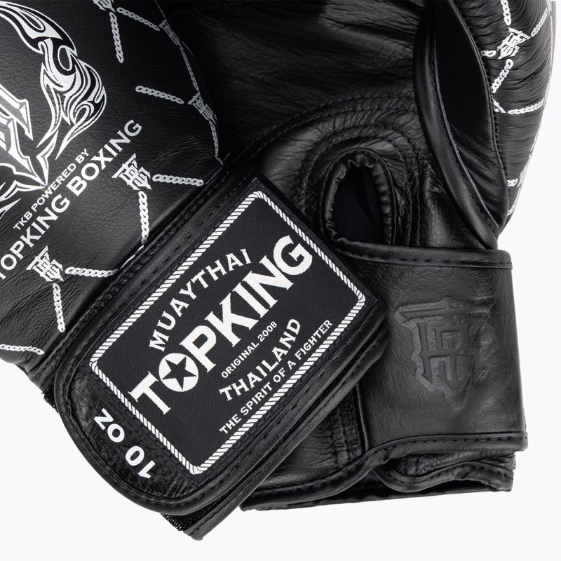 Boxerské rukavice Top King Boxing Chain černé/stříbrné 4