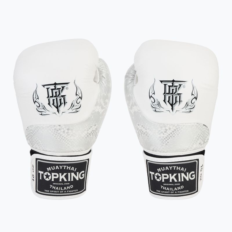 Boxerské rukavice  Top King Muay Thai Power Snake white/silver 2