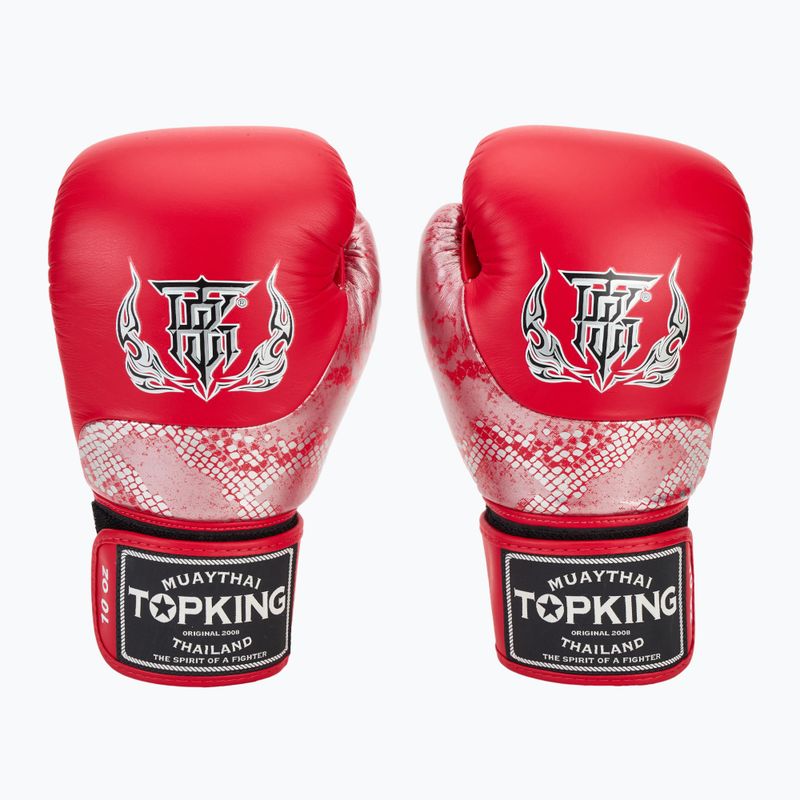 Boxerské rukavice  Top King Muay Thai Power Snake red/silver 2