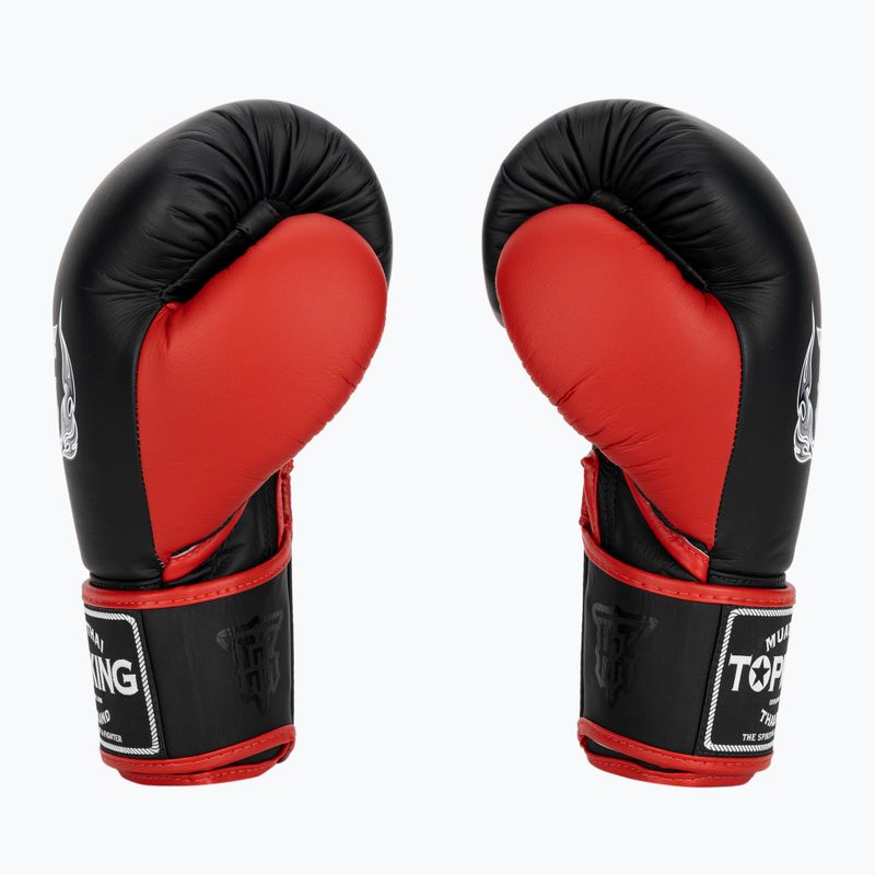 Boxerské rukavice Top King Reborn Semi Leather black/red 3