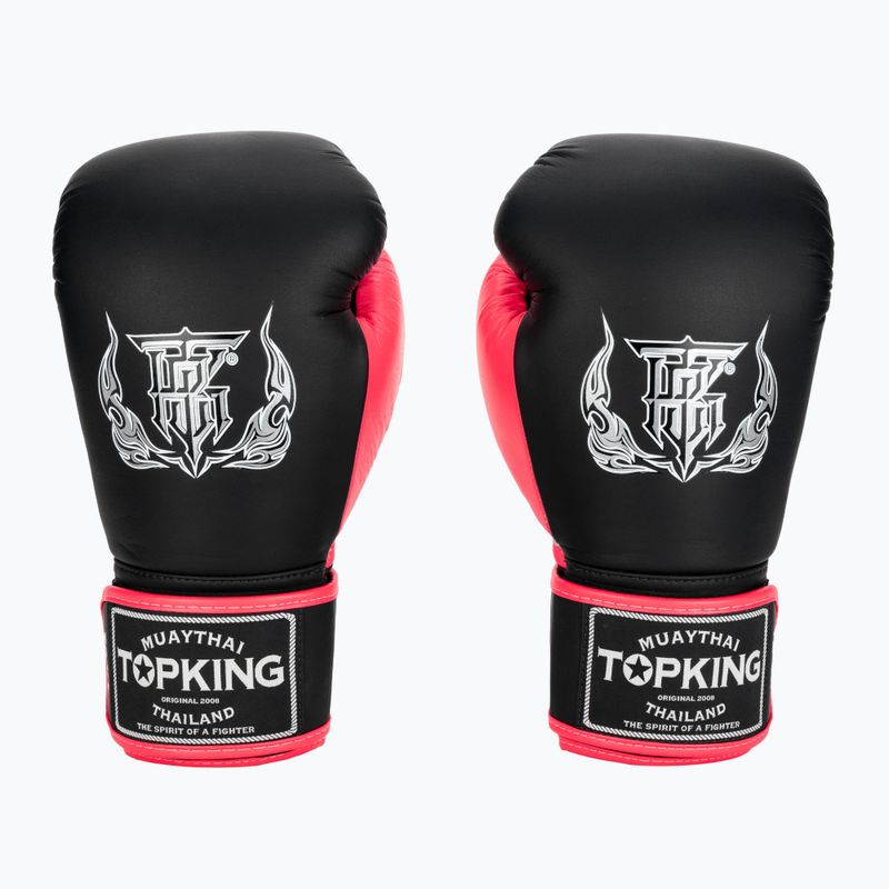 Boxerské rukavice Top King Reborn Semi Leather black/pink