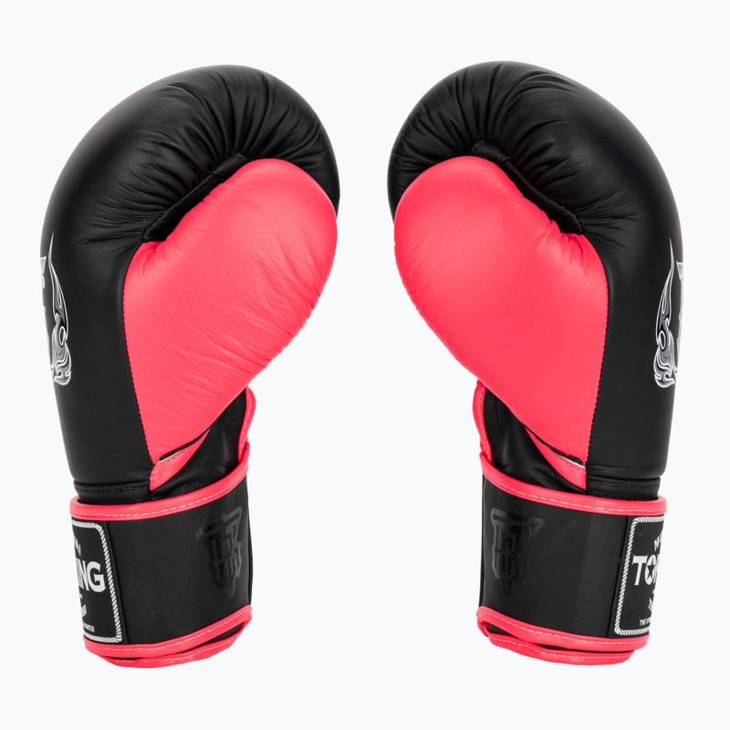Boxerské rukavice Top King Reborn Semi Leather black/pink 3