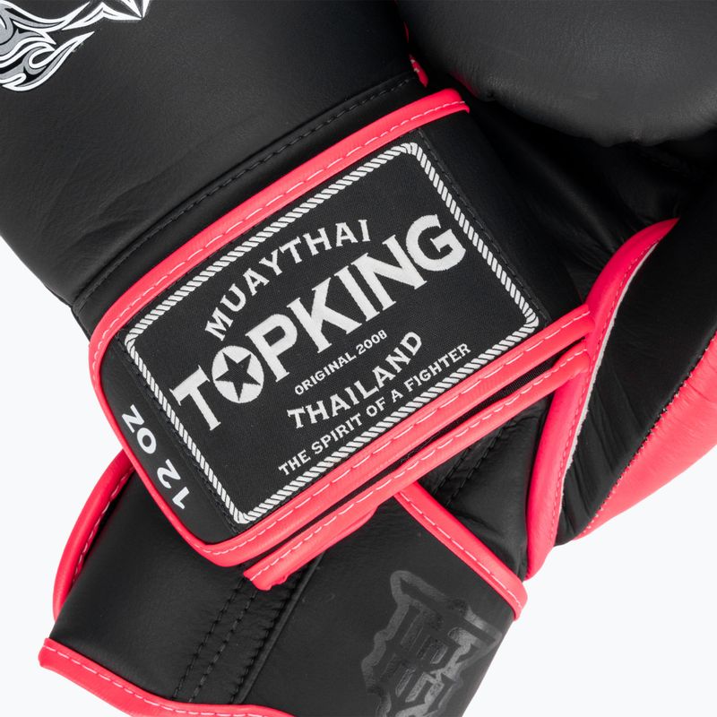 Boxerské rukavice Top King Reborn Semi Leather black/pink 4