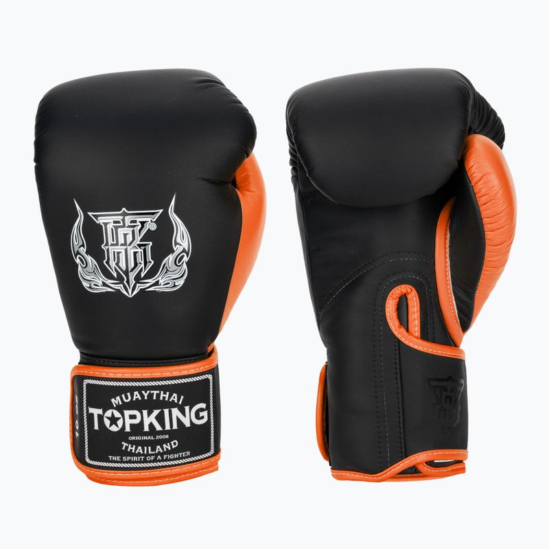 Boxerské rukavice Top King Reborn Semi Leather black/orange
