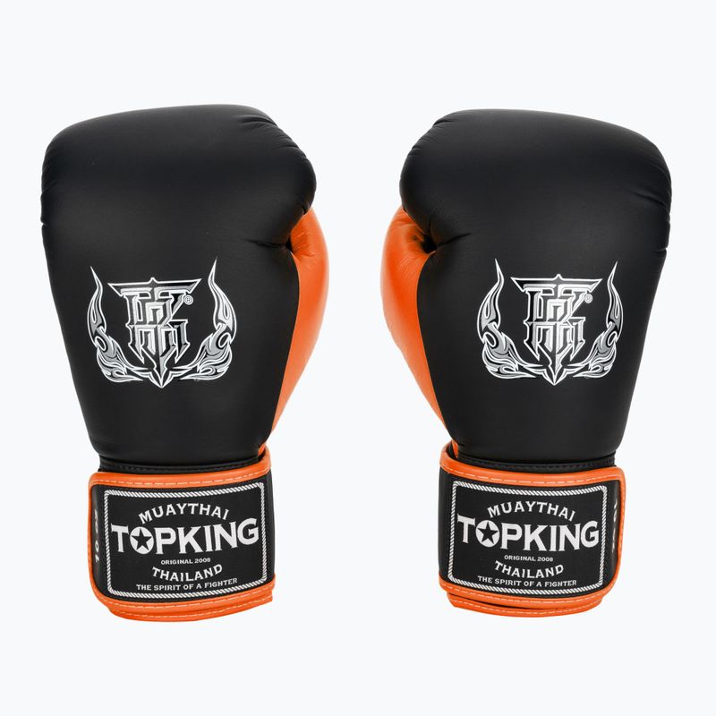 Boxerské rukavice Top King Reborn Semi Leather black/orange