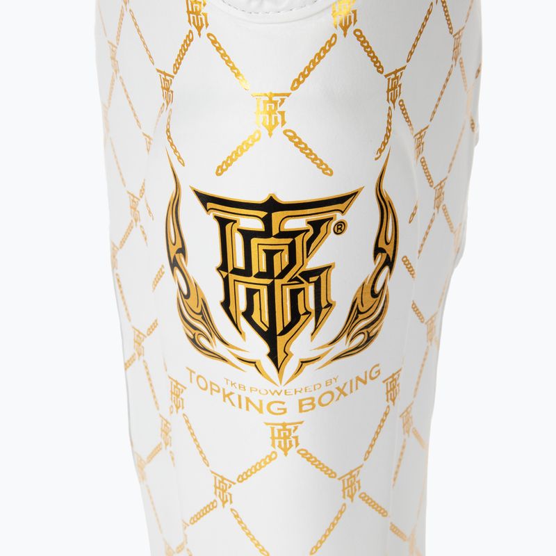Chrániče holenních kostí a chodidel Top King Chain Semi Leather white/gold 5