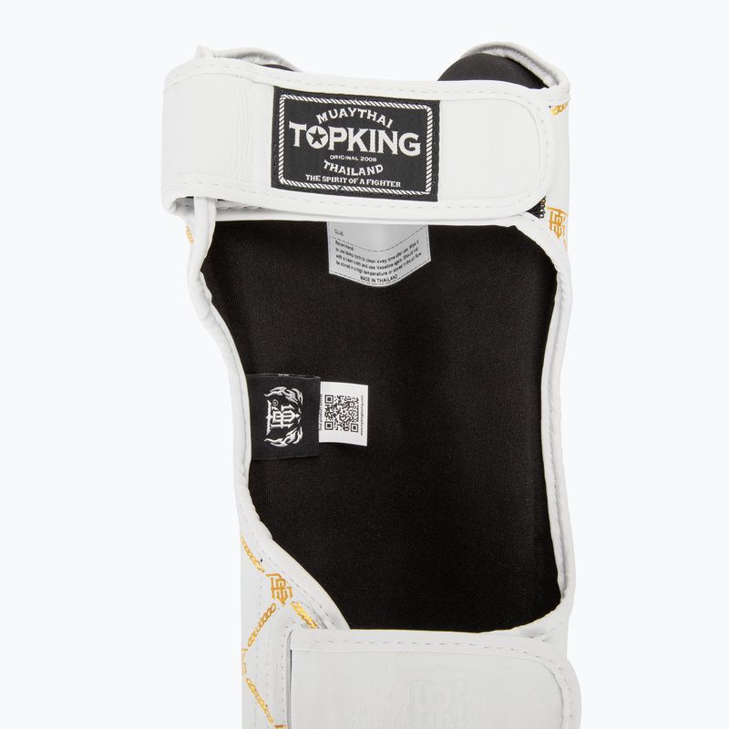 Chrániče holenních kostí a chodidel Top King Chain Semi Leather white/gold 6
