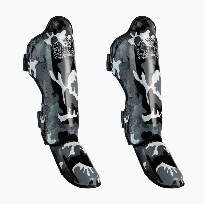 Top King Empower Camouflage šedé chrániče holeně a chodidla TKSGEM-03-GY-L