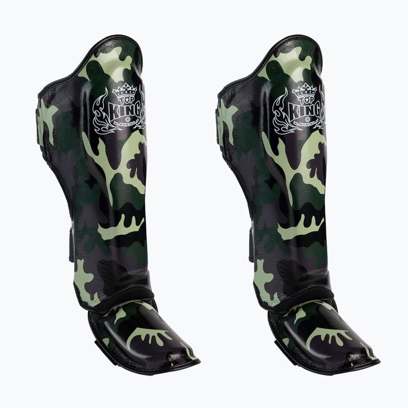 Top King Empower Camouflage zelené chrániče holenních kostí a chodidel TKSGEM-03-GN-L