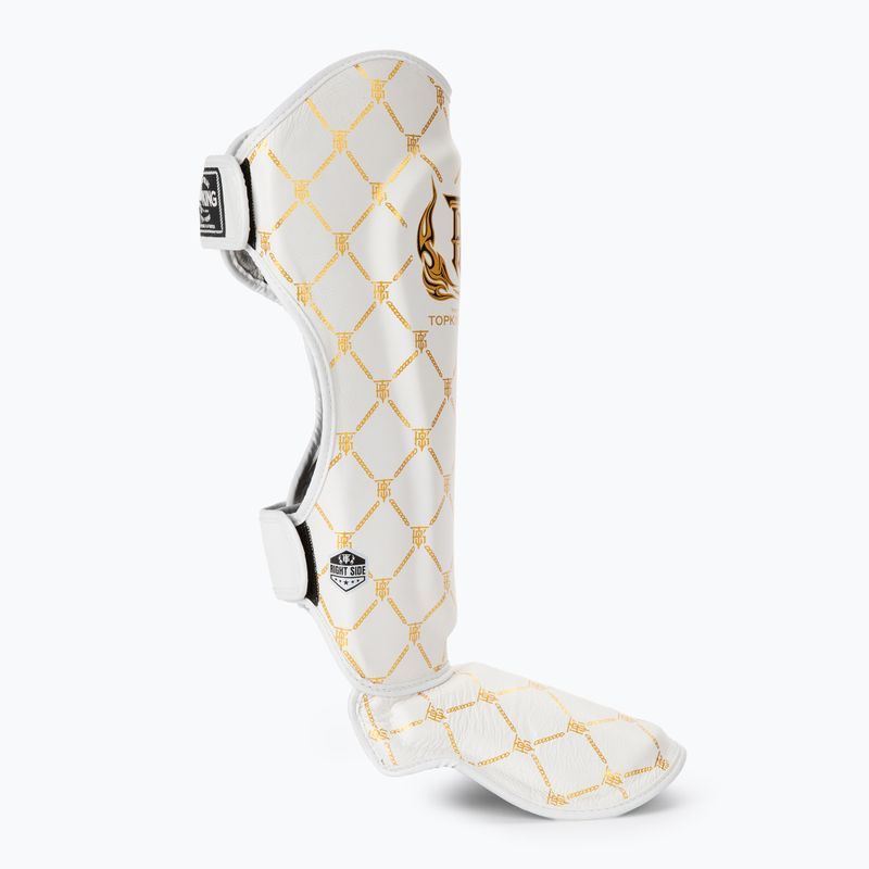 Chrániče holenních kostí a chodidel Top King Chain white/gold 2