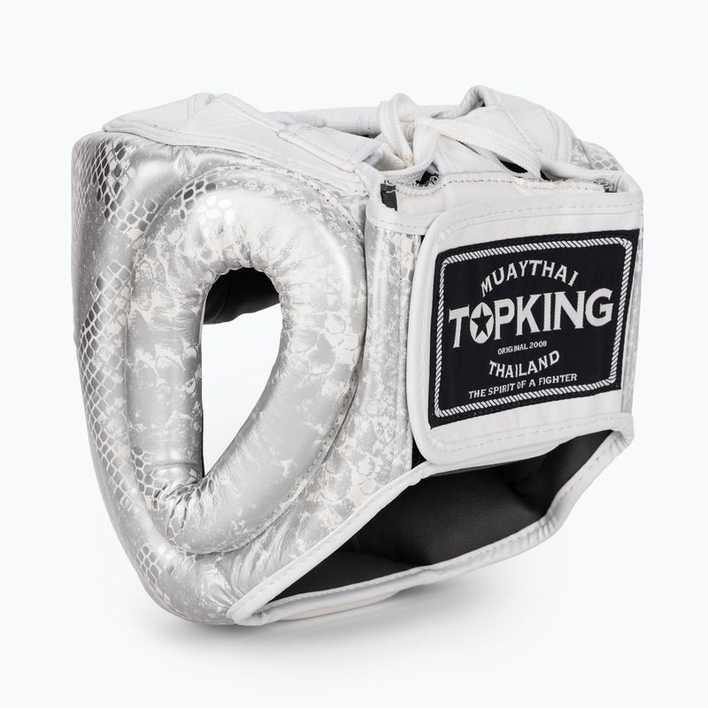 Boxerská helma Top King Super Star white/silver 3