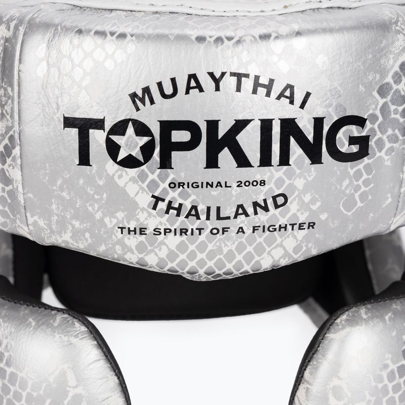Boxerská helma Top King Super Star white/silver 4