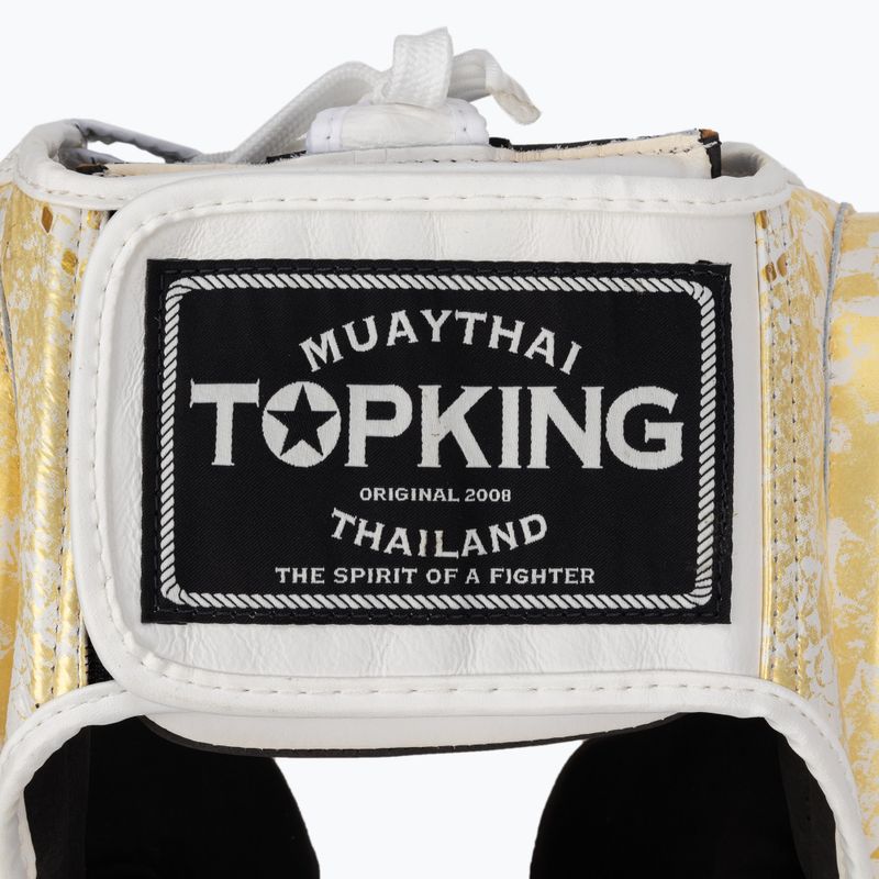 Boxerská helma  Top King Super Star white/gold 5