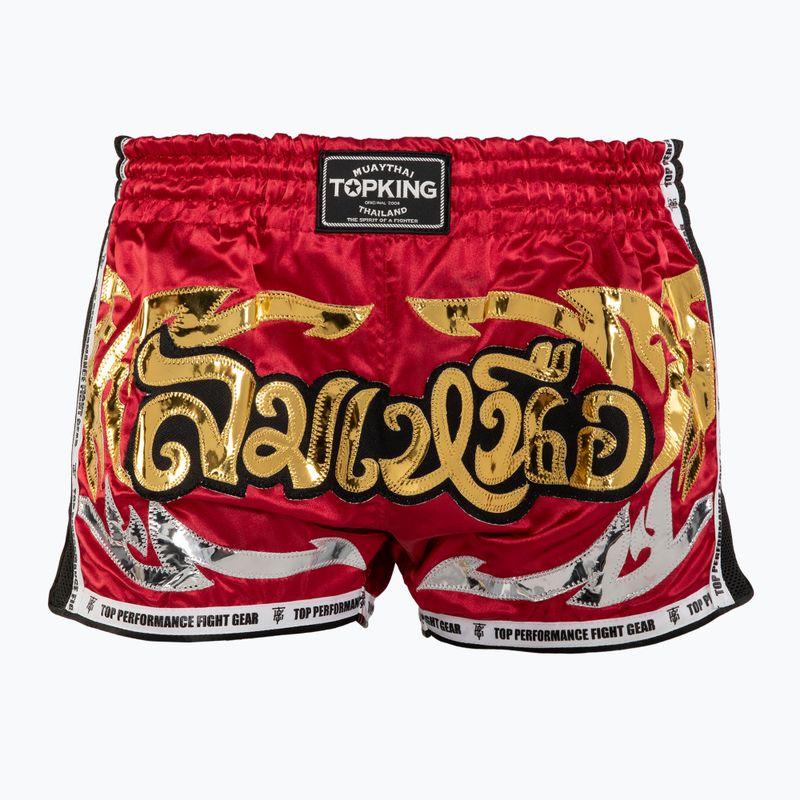 Tréninkové šortky Top King Retro Muaythai maroon/gold