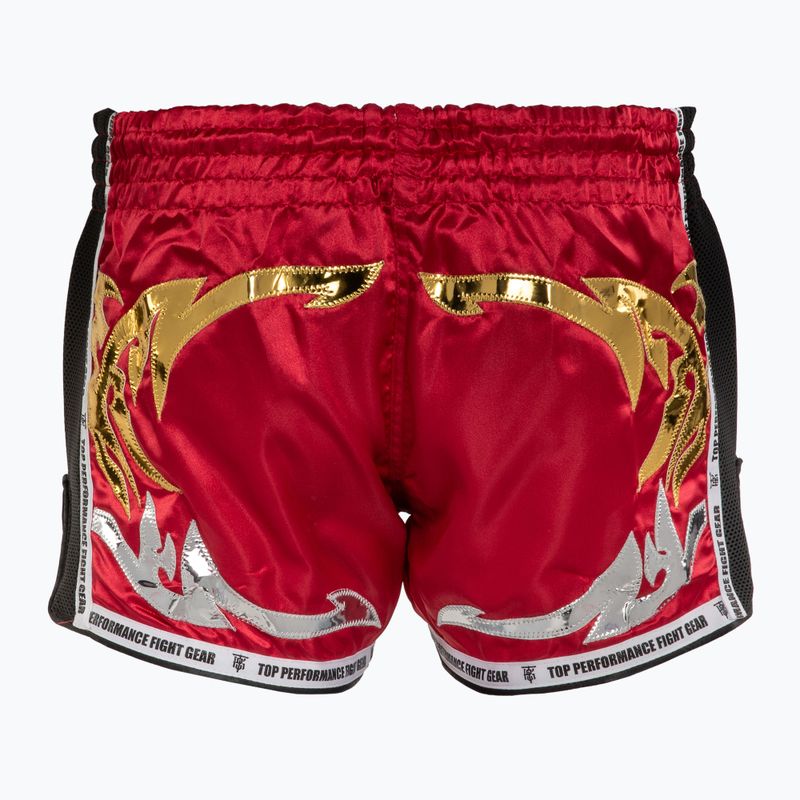 Tréninkové šortky Top King Retro Muaythai maroon/gold 2