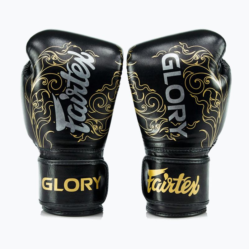 Boxerské rukavice Fairtex Glory Kickboxing Competition Training black/gold